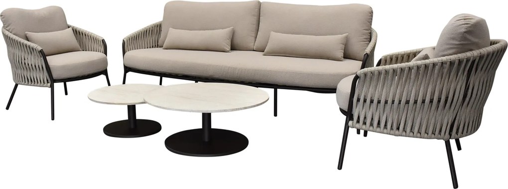 Sarenza stoel bank loungeset 5 delig zand rope terre frame