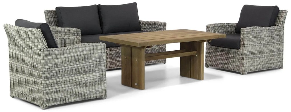 Stoel en Bank Loungeset 4 personen Wicker Grijs  Garden Collections Giardino/Brighton