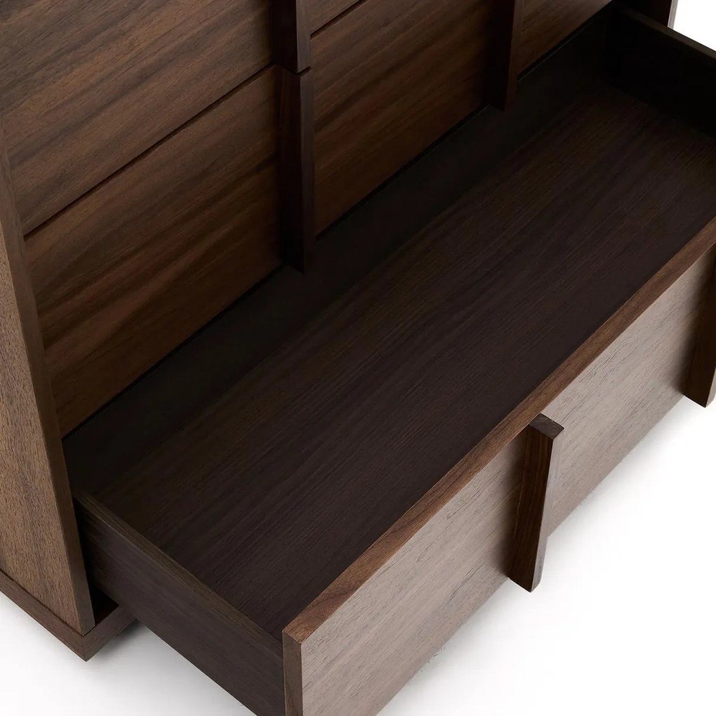 Kave Home Onix Walnoot Ladenkast Japandi - 100x50x78cm.