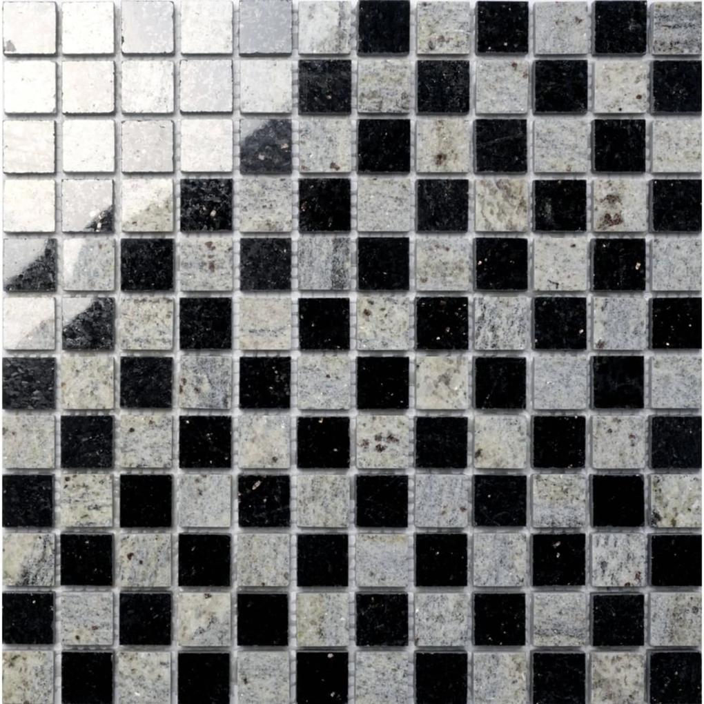 Graniet Tegelmat 30x30 cm Galaxy Zwart/Kashmir Wit
