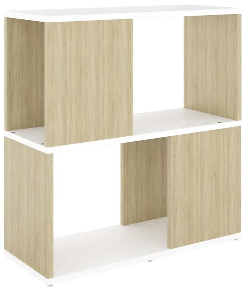 vidaXL Boekenkast 60x24x63 cm spaanplaat wit en sonoma eikenkleurig