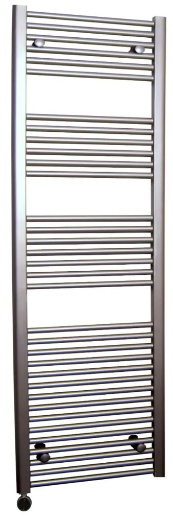 Sanicare elektrische design radiator 60x112cm inox-look met thermostaat links chroom