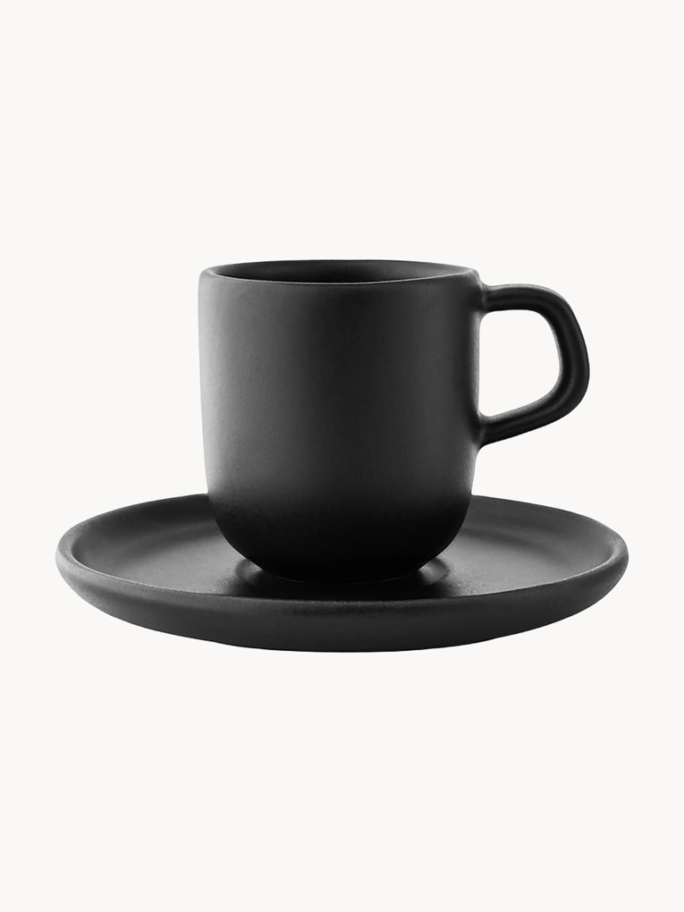 Espresso kopjes Nordic Kitchen met schoteltjes, 4 stuks