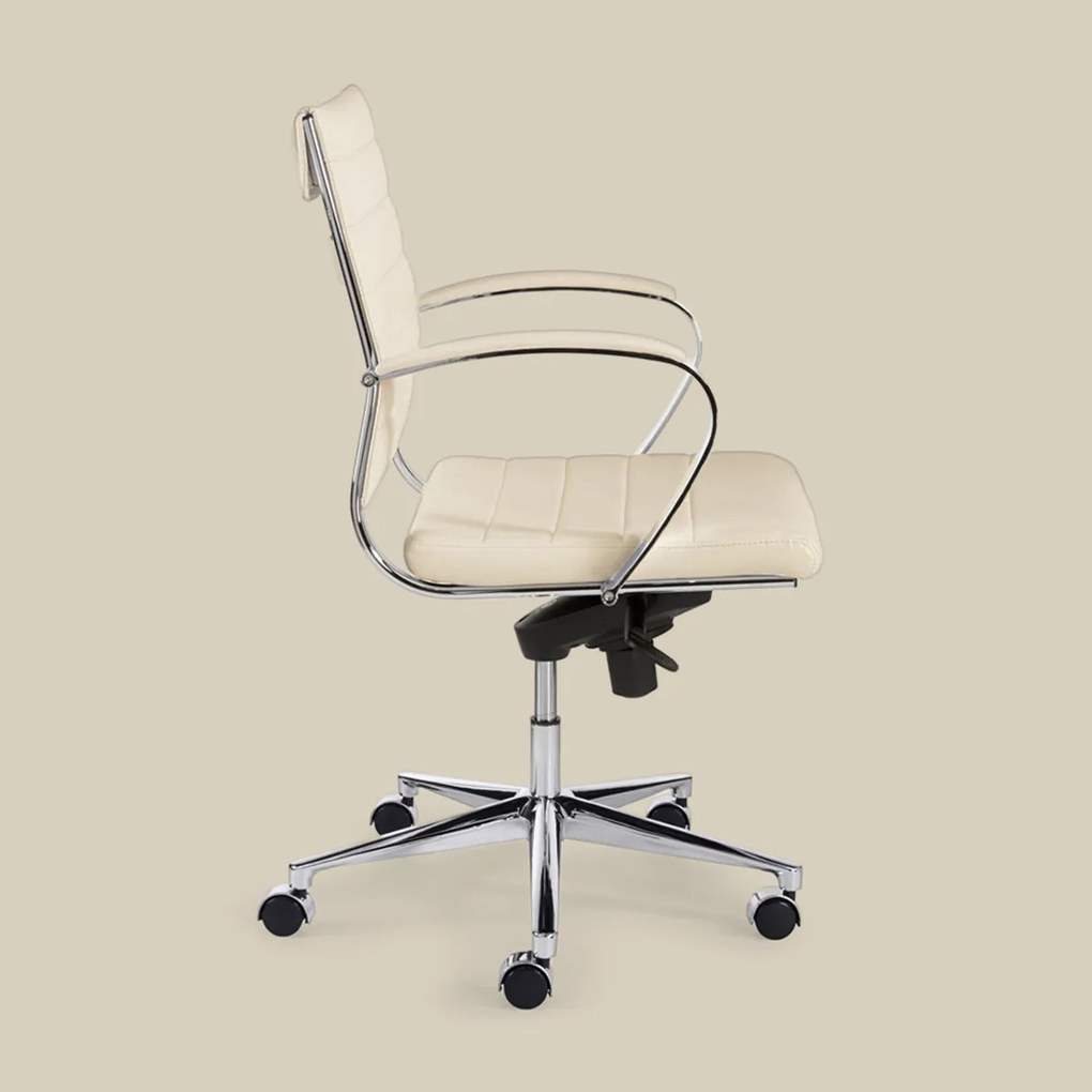 Design Bureaustoel Van Wit PU-leder