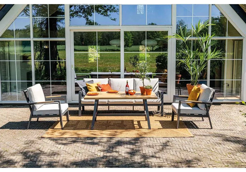 Garden Impressions Lissabon lounge dining set 4-delig stoel-bank - valley sand