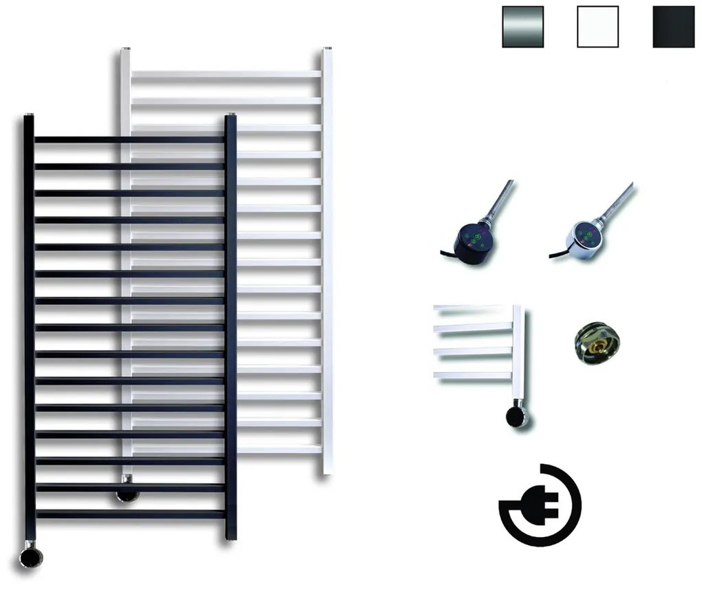 Sanicare Qubic elektrische radiator met thermostaat 125x60cm wit