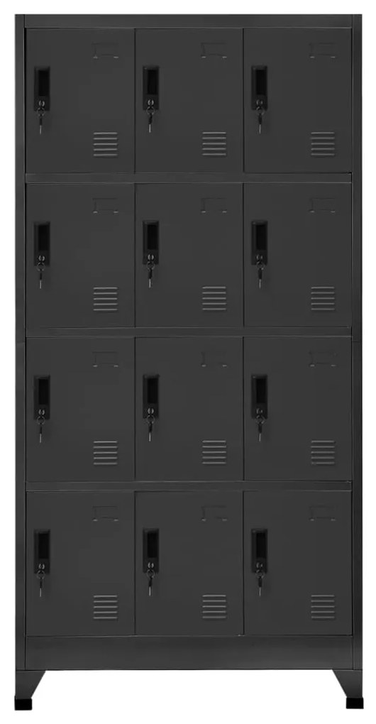 vidaXL Lockerkast 90x45x180 cm staal antracietkleurig