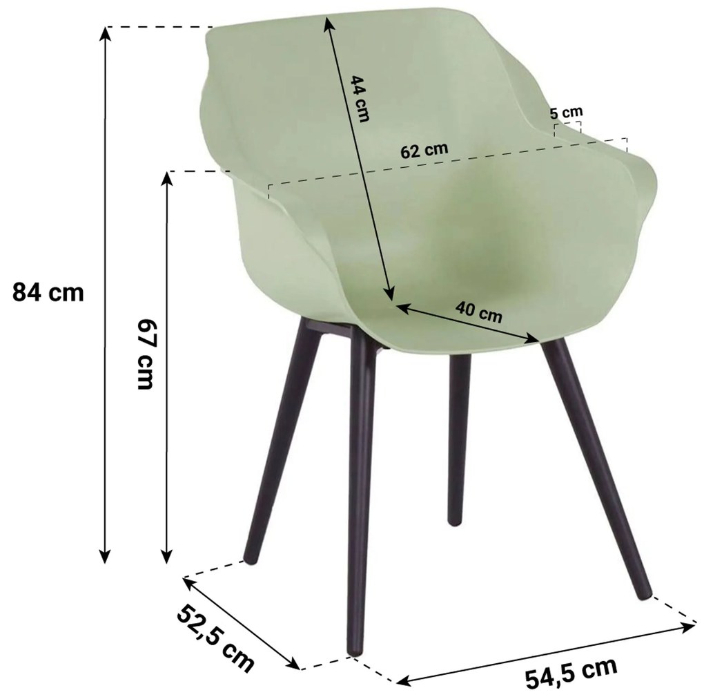 Tuinstoel Kunststof Groen Hartman Sophie Element  french green - met gratis zitkussen