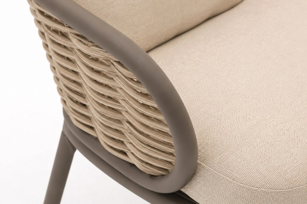 Tuinstoel Aluminium/Wicker Taupe-naturel-bruin Apple Bee Pine Key