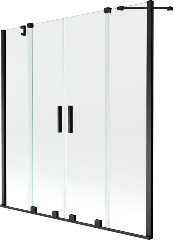 Mexen Velar Duo Badwand 2-delige schuifwand 140 x 150 cm, transparant, zwart - 896-140-000-02-70