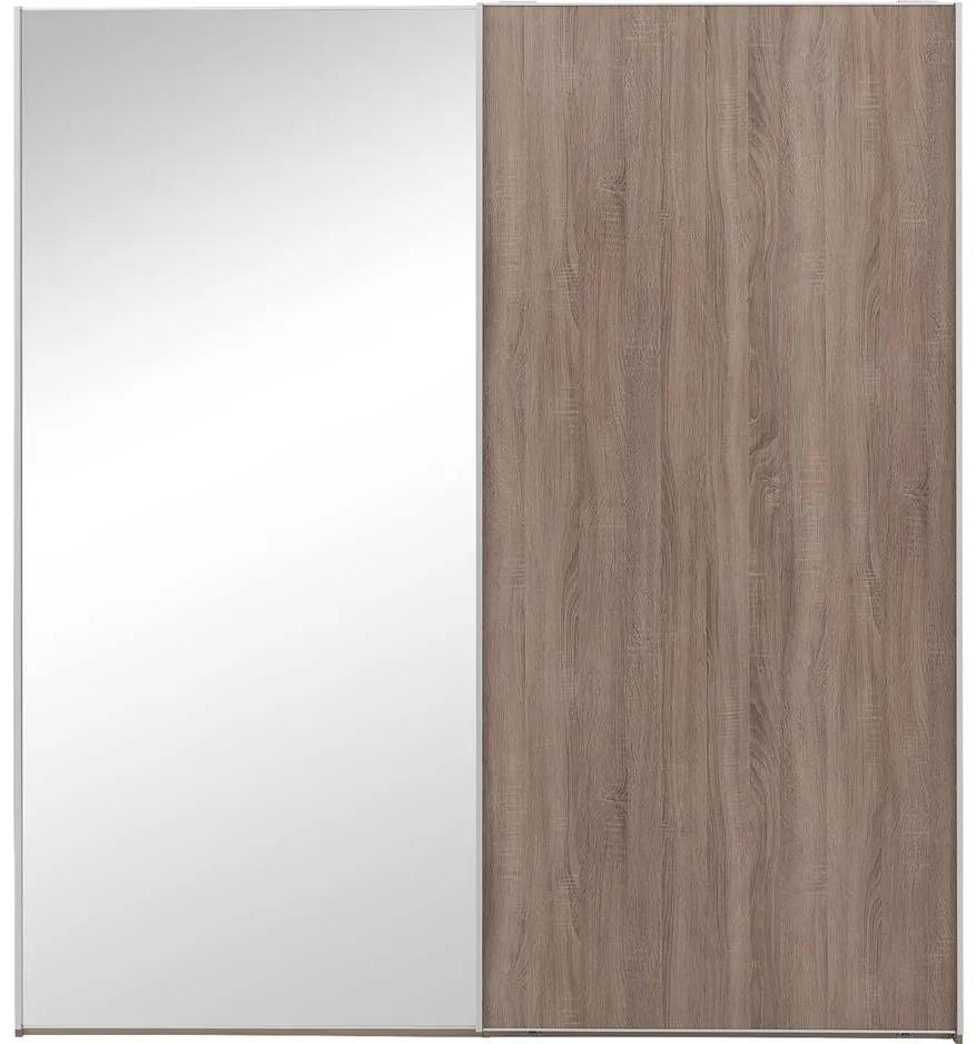 Goossens Kledingkast Verto, 200 cm breed, 217 cm hoog, 1x schuifdeur rechts en 1x spiegelschuifdeur links