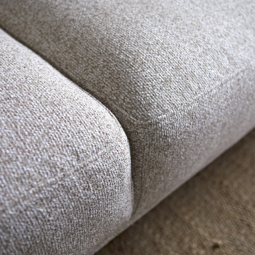 Moderne Hoekbank Beige Ottomane Links