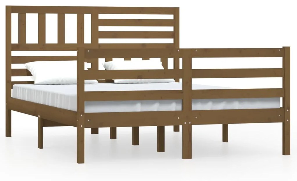 vidaXL Bedframe massief hout honingbruin 120x200 cm