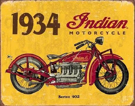 Metalen wandbord INDIAN MOTORCYCLES - 1941, (40 x 31.5 cm)