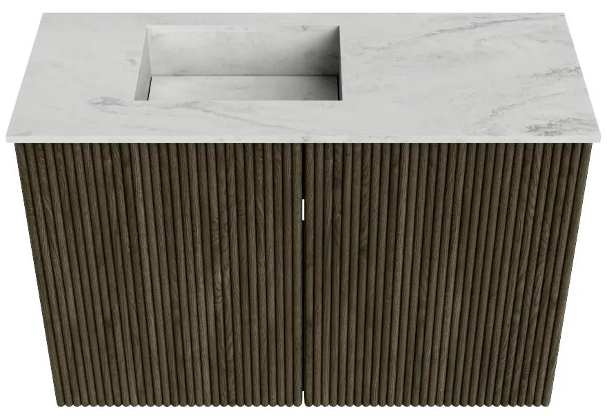 Mondiaz Joya DLux 60cm toiletmeubel shadow met wastafel faye links 1 kraangat opalo