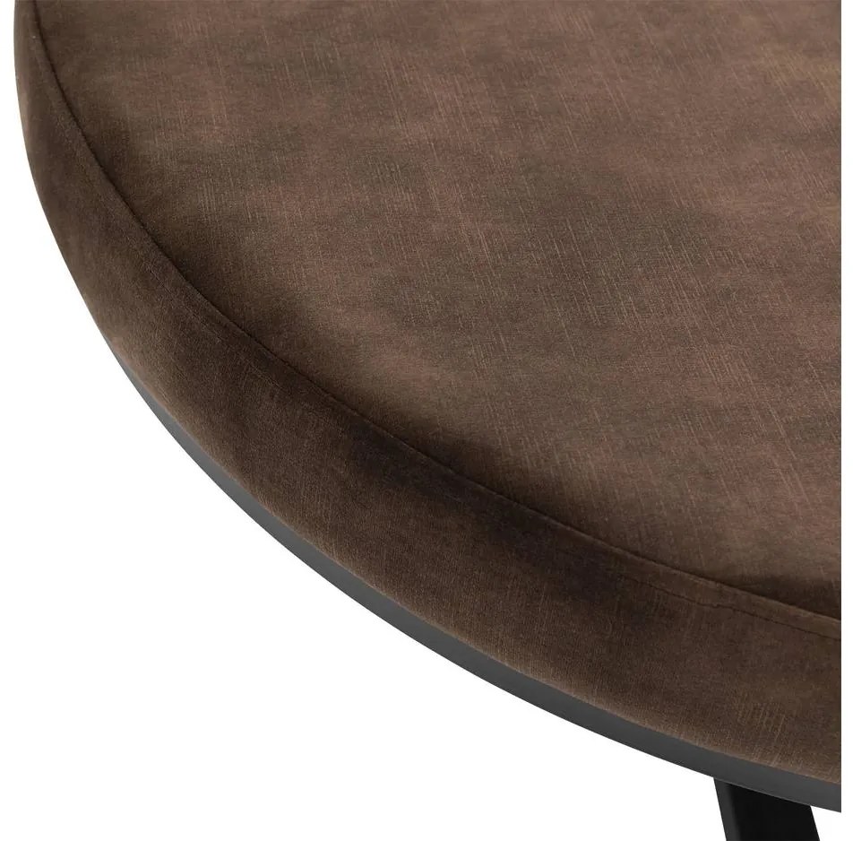 Goossens Excellent Salontafel Enza rond, stof bruin, elegant chic, 70 x 36 x 70 cm