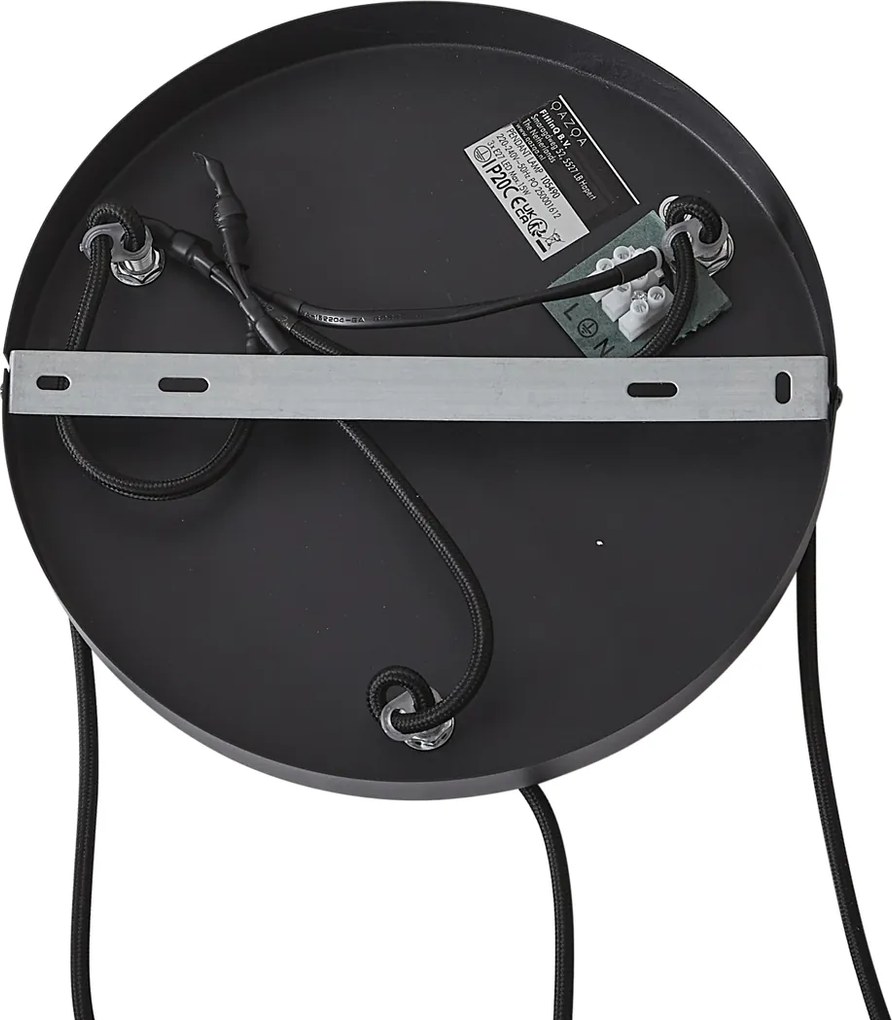 Art deco hanglamp zwart met smoke glas 3-lichts - Wallace