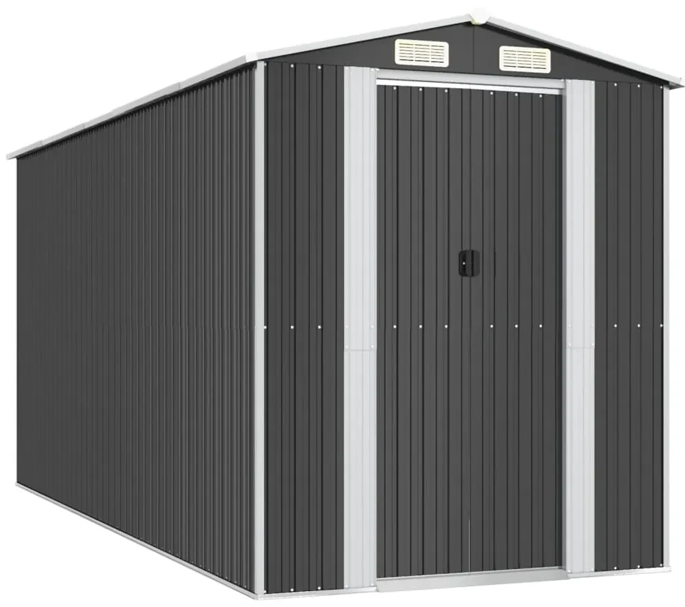 vidaXL Tuinschuur 192x440x223 cm gegalvaniseerd staal antracietkleurig