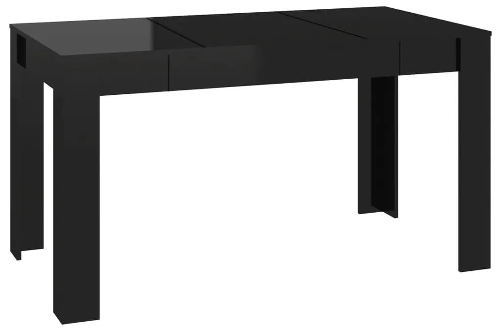 vidaXL Eettafel 140x74,5x76 cm spaanplaat hoogglans zwart