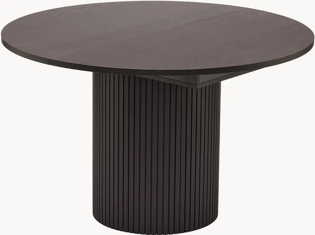 Uitschuifbare ronde eettafel Toscana van eikenhout, Ø 120-160 cm