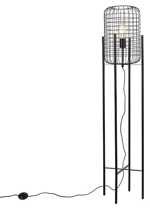 Industriële vloerlamp zwart - Bliss Vefa