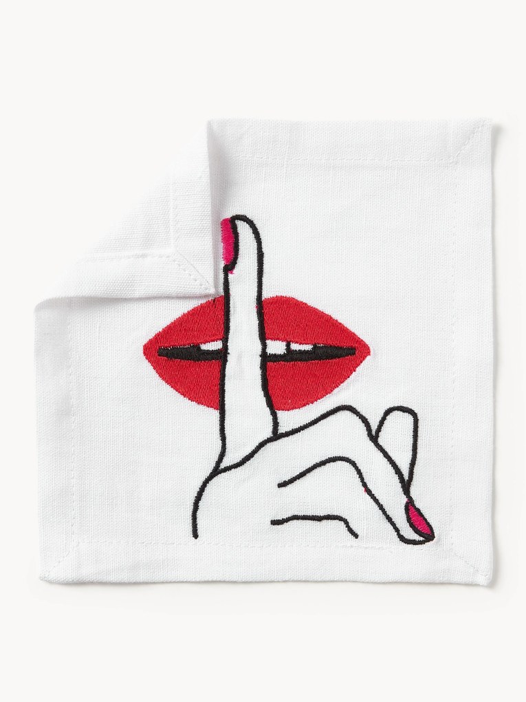 Linnen servetten Lips, 4-delig