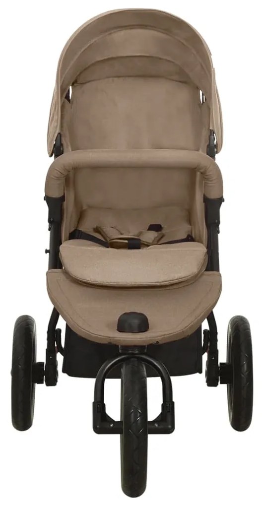 vidaXL Kinderwagen staal taupe