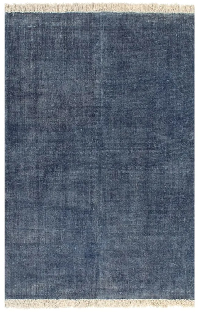 vidaXL Kelim vloerkleed 160x230 cm katoen blauw