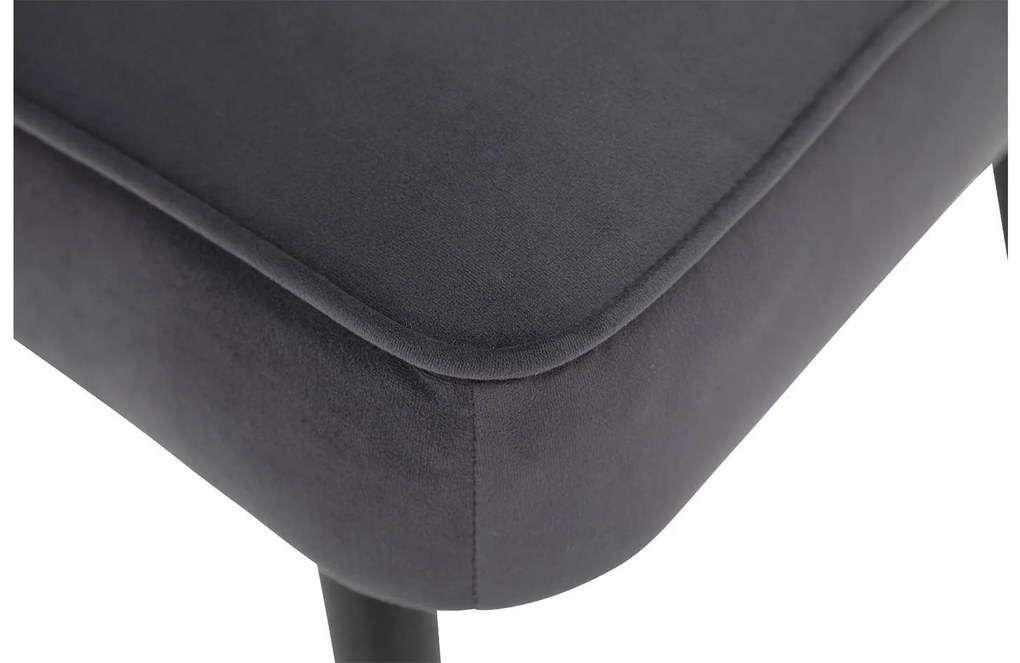 Goossens Eetkamerstoel Rob antraciet velvet stof leuning, urban industrieel