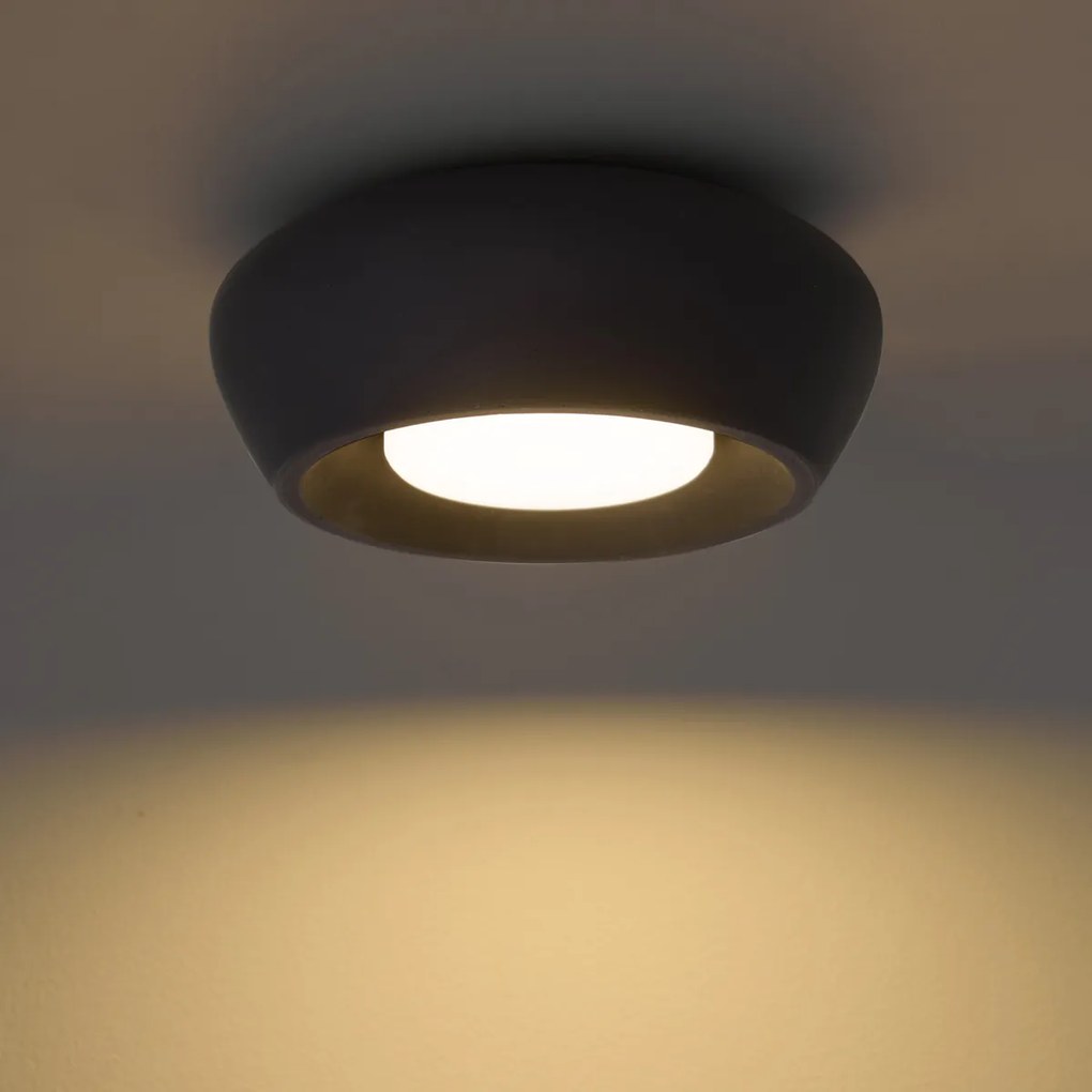 Moderne plafondlamp zwart rond - Concerto