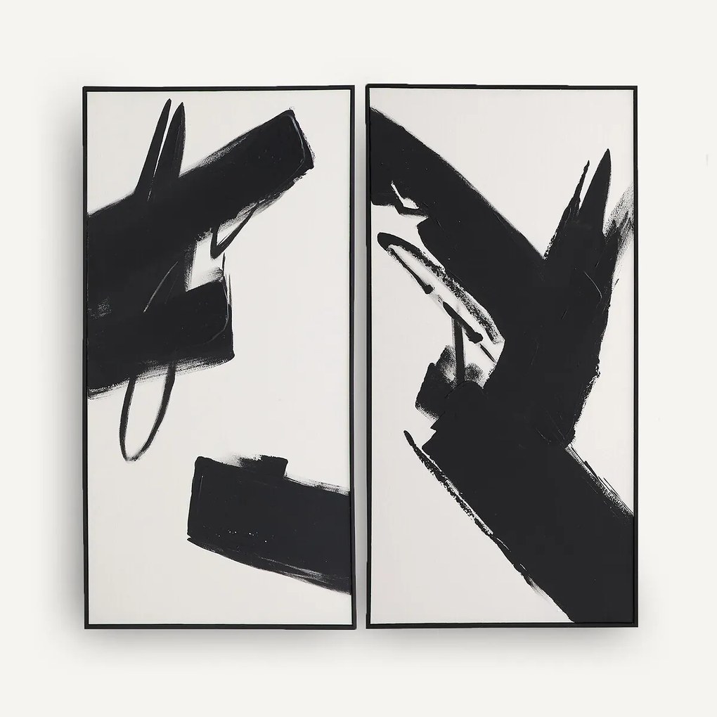 Set van 2 handgeschilderde afbeeldingen, DOPIO