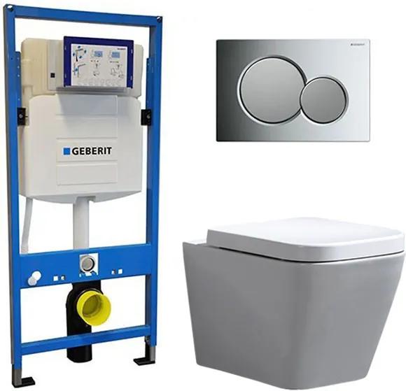 Geberit UP 320 Toiletset - Inbouw WC Hangtoilet Wandcloset - Alexandria Sigma-01 Chroom/Mat Chroom