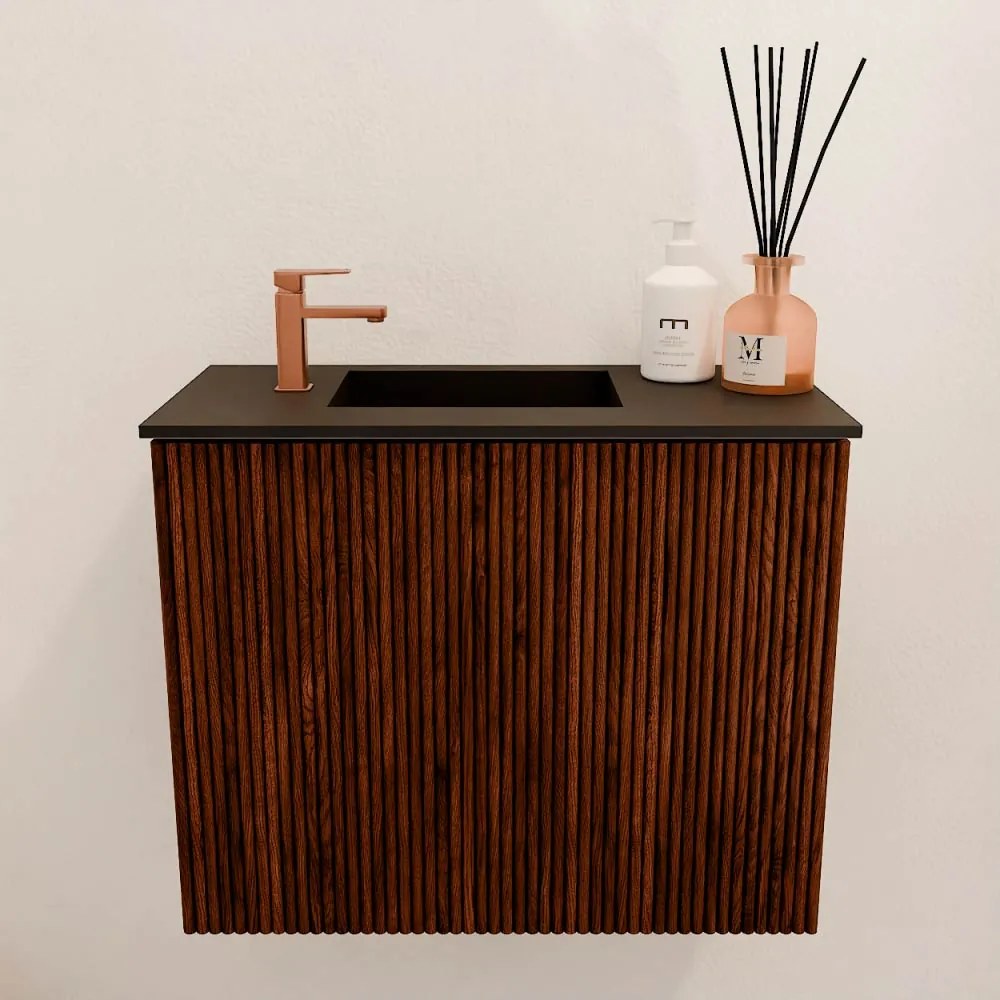 Mondiaz Joya 50cm toiletmeubel ruby met wastafel faye links 1 kraangat urban