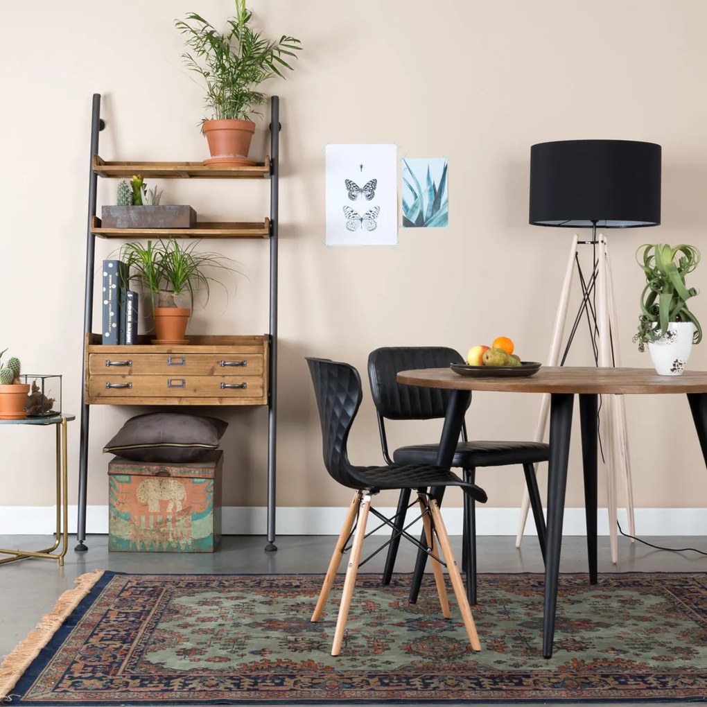 Wandrek Metaal Met Hout - 78x40x180cm.