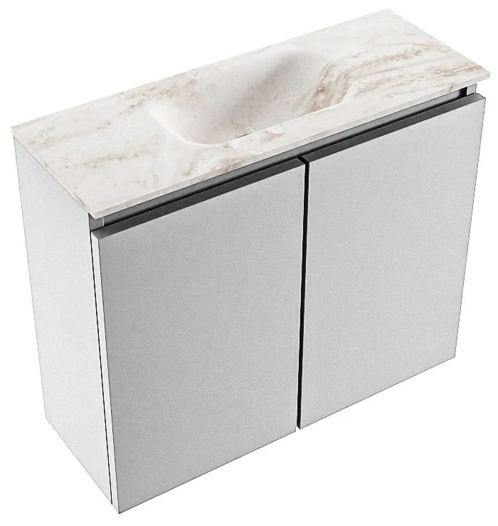 Mondiaz Ture DLux toiletmeubel 60cm plata met wastafel frappe midden met kraangat