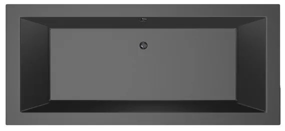 Xenz Society Duobad - 180x80x53 - afvoer Midden - acryl - ebony 6853-29