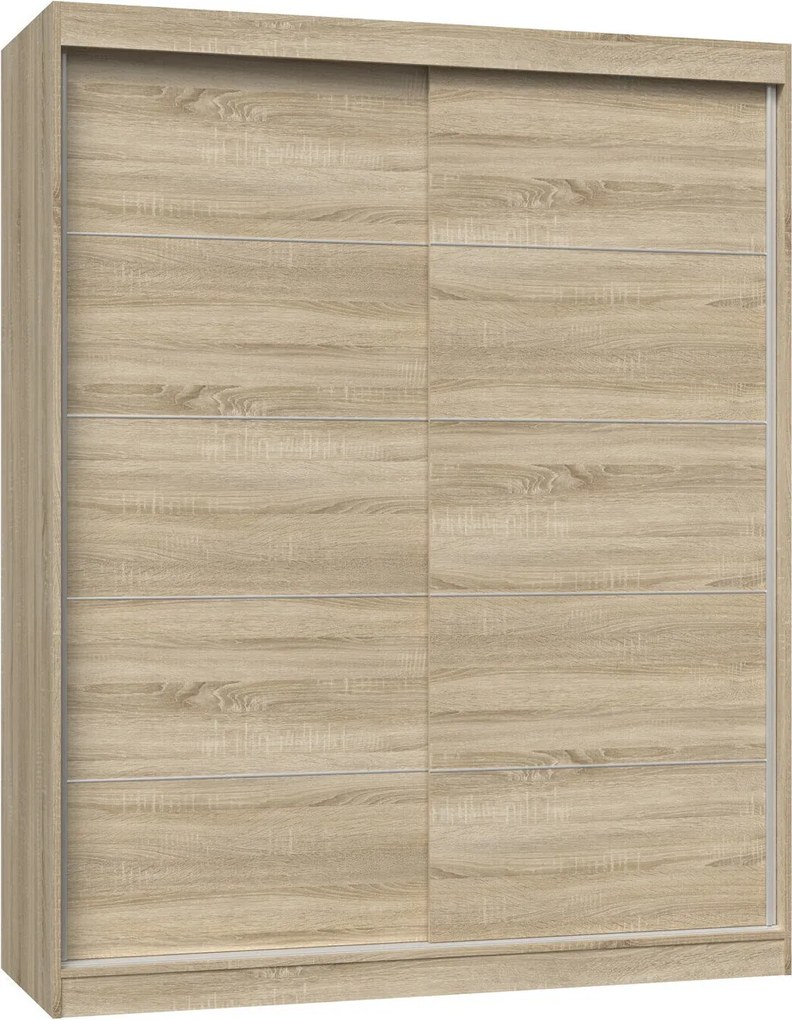 Kledingkast Mandeville 177, Sonoma eik, 200x160x61cm, 115 kg, Kledingkast deuren: Schuivend