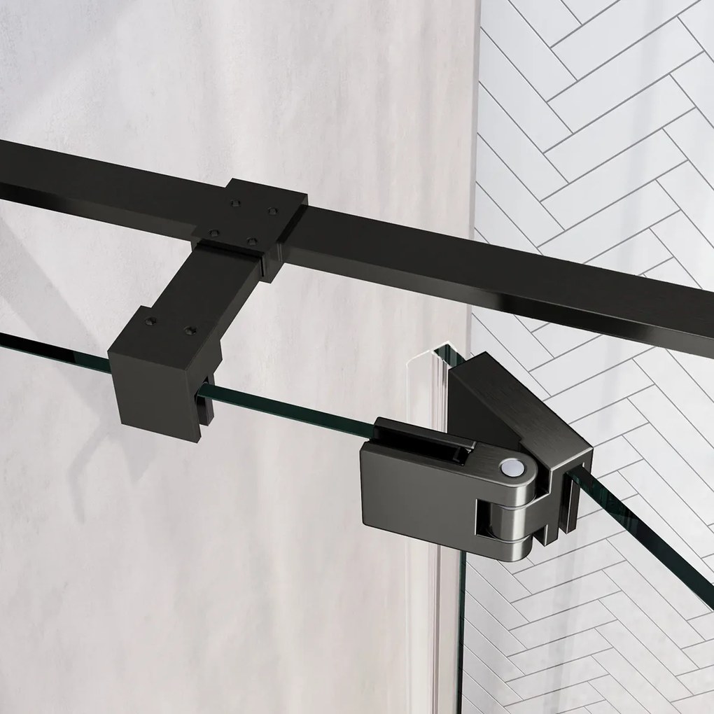Brauer Stellar douchecabine met draaideur 160x90cm gunmetal geborsteld PVD