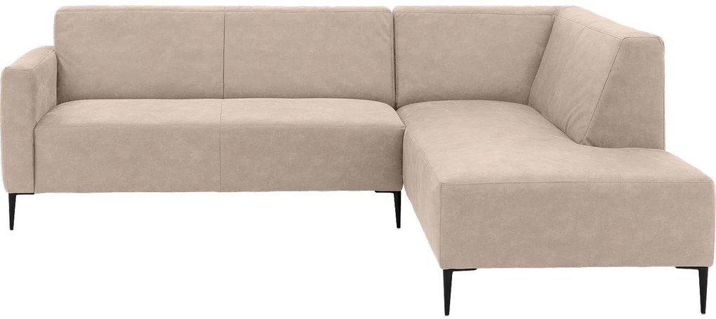 Goossens  Key West beige, micro leer, 2,5-zits, modern design met ligelement rechts