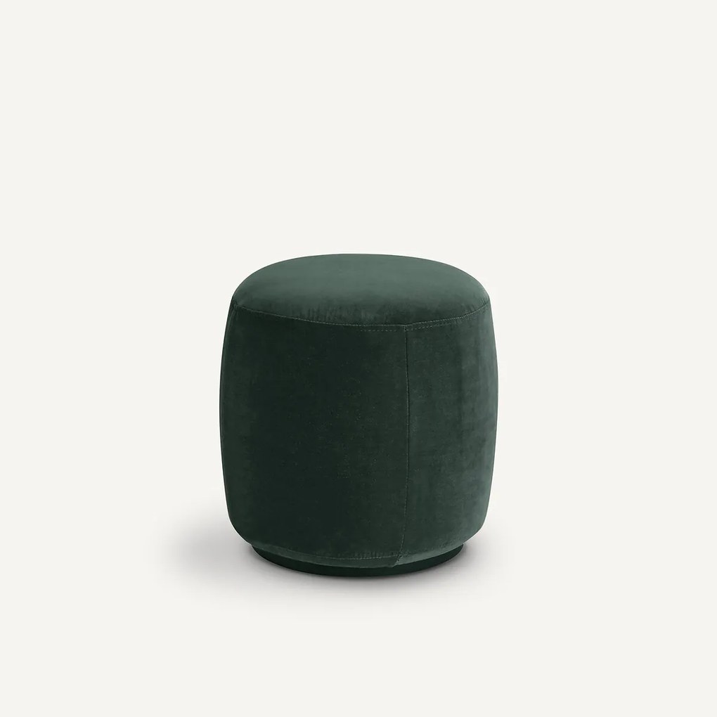 Poef van fluweel, Rosebury, ontwerp door Emmanuel Gallina