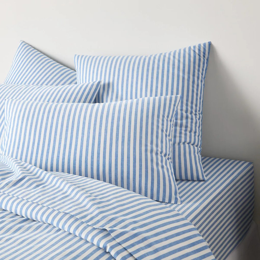 Katoenen kussensloop, blauw, Soizic