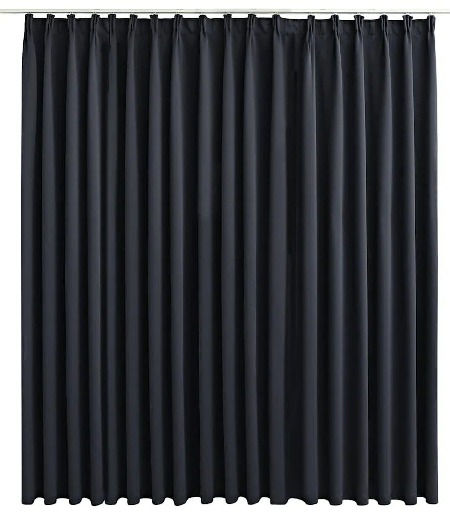 vidaXL Gordijn verduisterend met haken 290x245 cm zwart