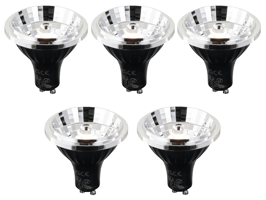 Set van 5 GU10 3-staps dimbaar in Kelvin LED lampen 70mm 6W 500 lm 2200 - 3600K