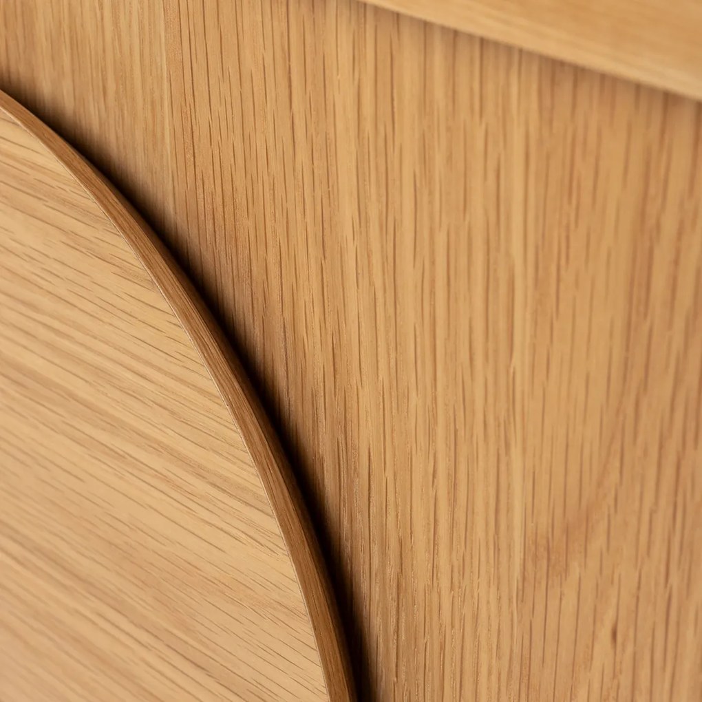 Zuiver Groove Design Dressoir Eiken 2 Deurs  82 Cm - 82x40x58cm.