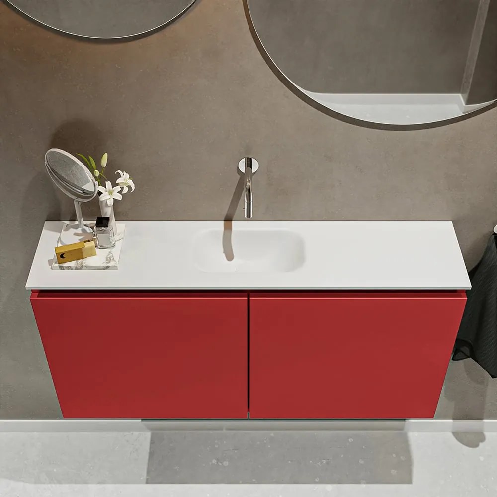 Mondiaz Ture 100cm toiletmeubel fire met wastafel talc midden geen kraangat