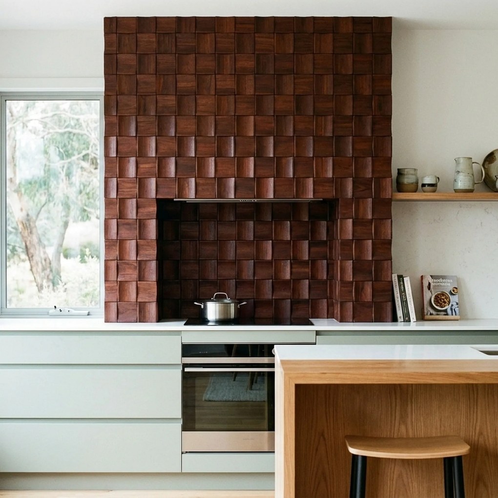 3D Houten Wandpaneel | Merbau XL | 30×60 cm | Wanddecoratie
