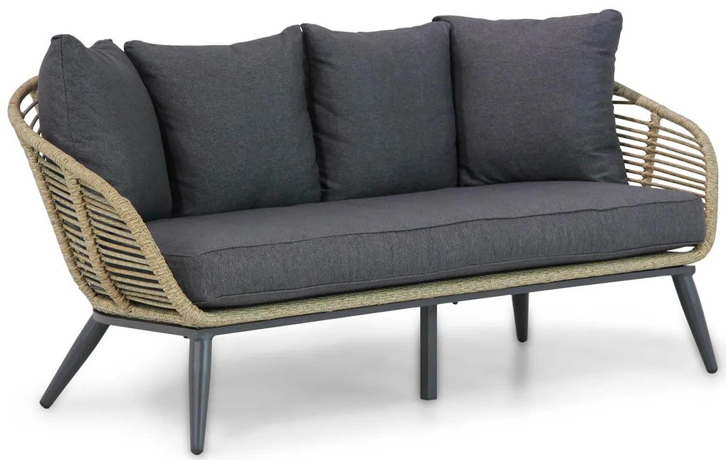 Stoel en Bank Loungeset 5 personen Wicker Taupe  Coco Coco Leonardo