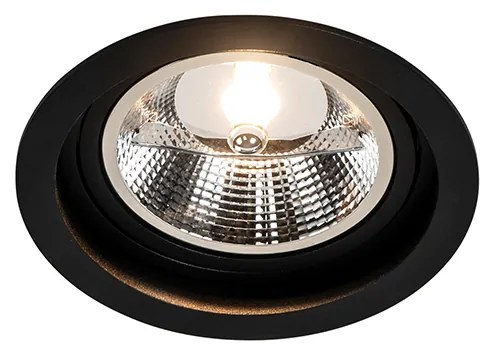 Set van 6 Ronde inbouwspot zwart verstelbaar - Chuck 111 GU10 Binnenverlichting Lamp