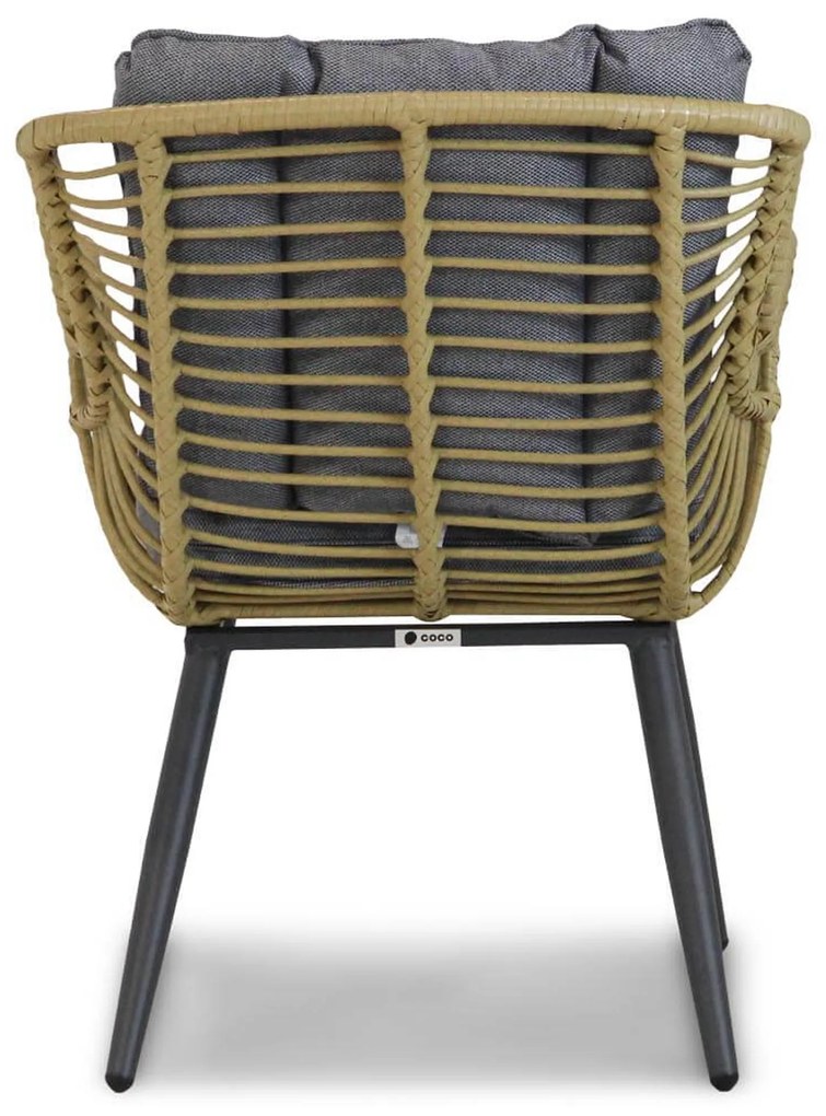 Tuinset 4 personen 90 cm Wicker/Aluminium/Aluminium/wicker Taupe Coco Azzano/Bistol