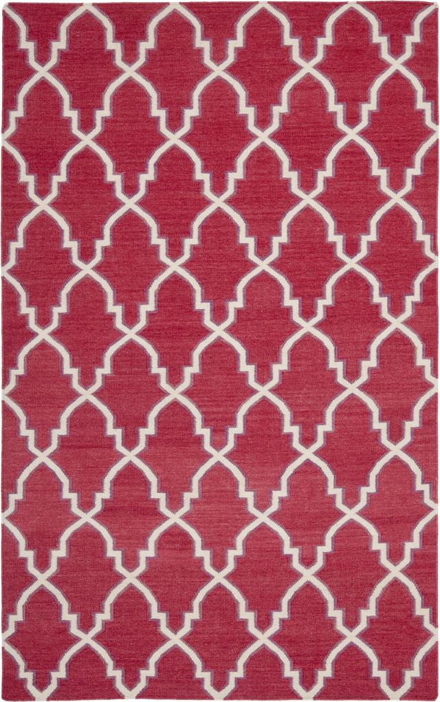 Safavieh | Handgeweven vloerkleed Nico Dhurrie 150 x 240 cm rood, ivoor vloerkleden wol, katoen vloerkleden & woontextiel vloerkleden